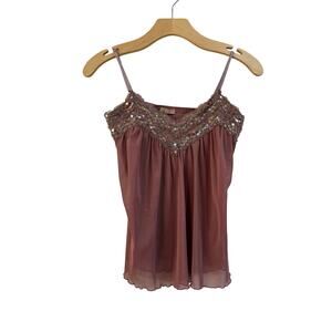 Y2K Forever 21 Printed Tank Top Sleeveless Fitted Cami Festival Style Sz S